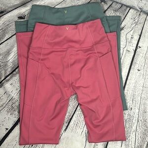 Victoria’s Secret 2 leggings Pink and Teal Small